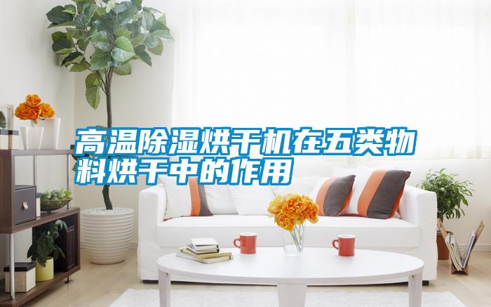 高溫除濕烘干機(jī)在五類(lèi)物料烘干中的作用