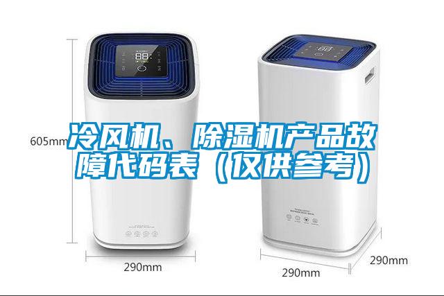 冷風(fēng)機(jī)、除濕機(jī)產(chǎn)品故障代碼表（僅供參考）