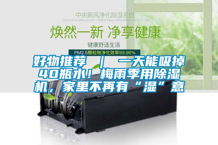 好物推薦 ｜ 一天能吸掉40瓶水！梅雨季用除濕機(jī)，家里不再有“濕”意