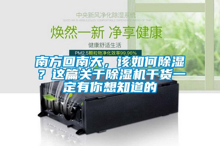 南方回南天，該如何除濕？這篇關(guān)于除濕機干貨一定有你想知道的